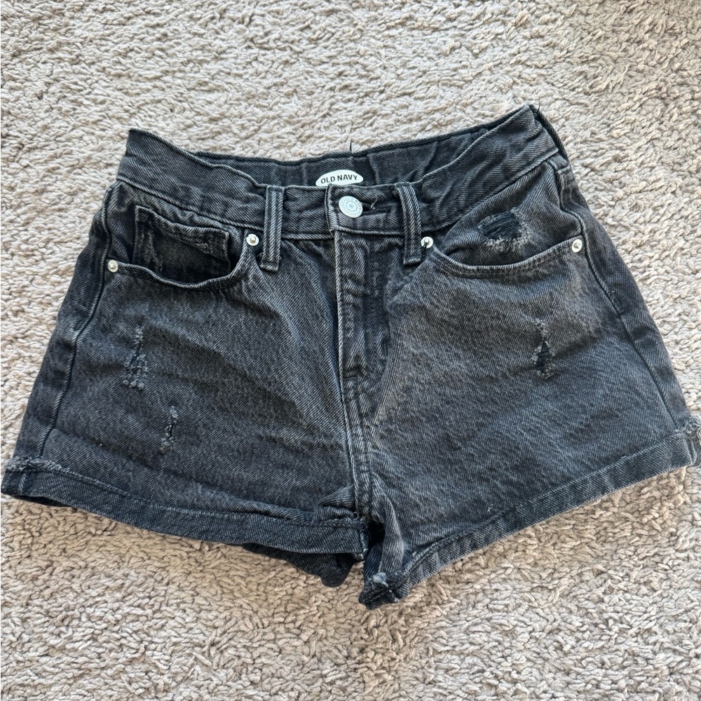 Old Navy Black/Dark Gray Jean Shorts